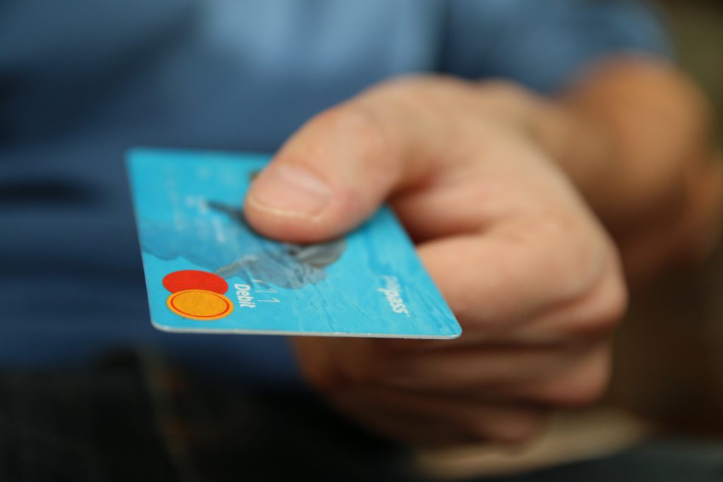 blue MasterCard credit card